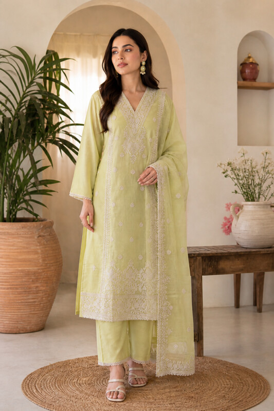 Butter Bloom Resham Chanderi Set