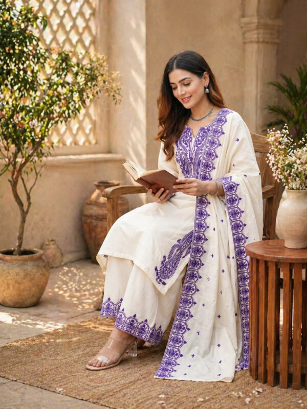 Lilac Garce Pakistani Suit